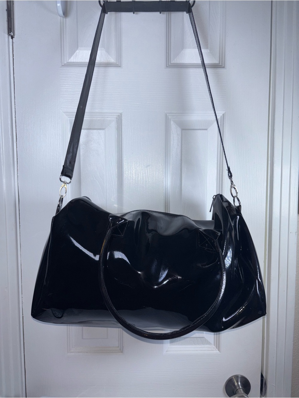 Black HEAUX BAG Glossy Travel Duffle - Picture 5 of 9